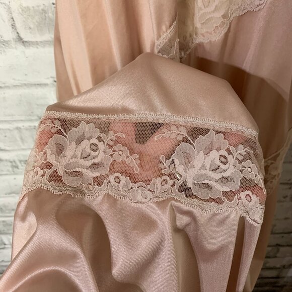 Vintage Y2K 90s Satin Sheer Lace Long Maxi Lingerie Slip Dress Nightgown - Picture 6 of 16